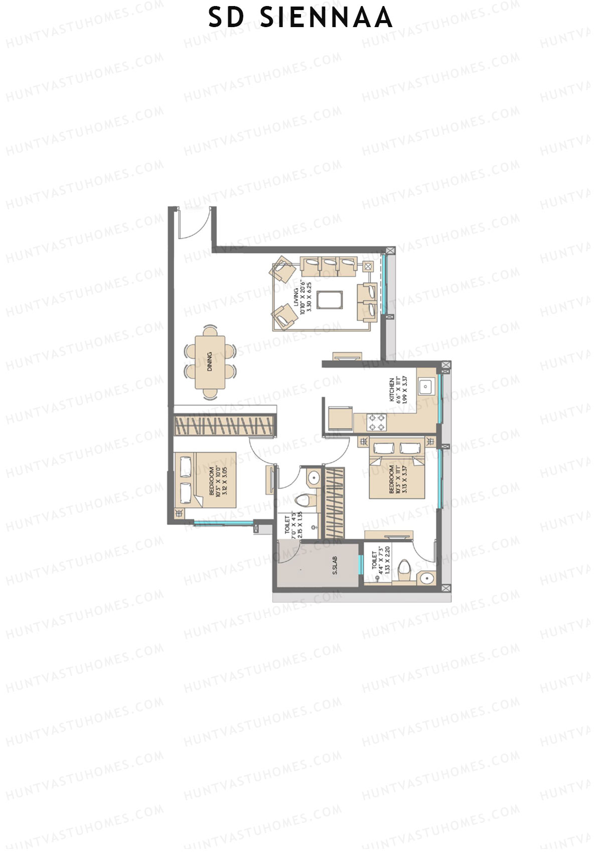 SD Siennaa Wing C Unit 4 (Type C) Floor Plan