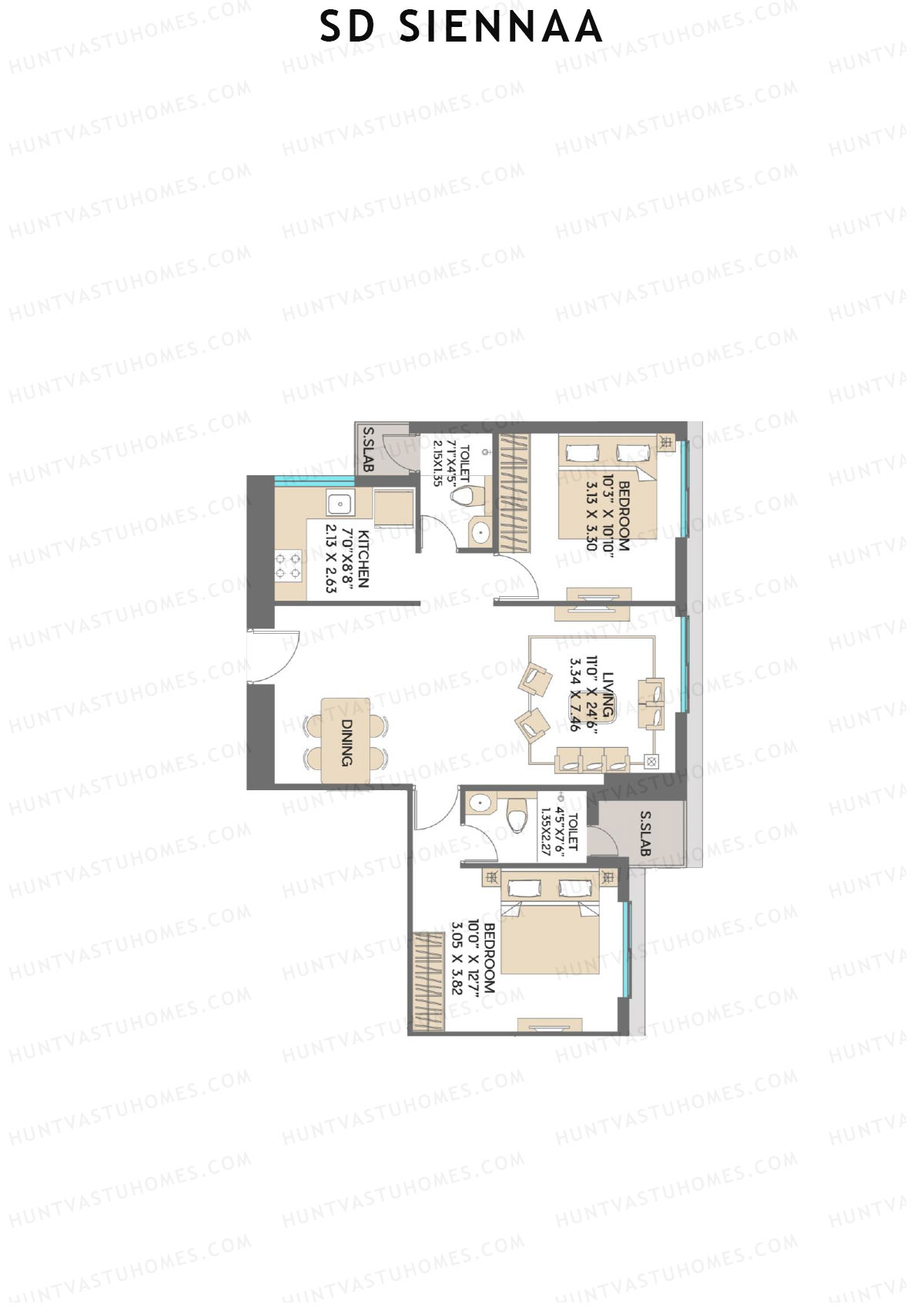 SD Siennaa Wing D Unit 1 (Type D) Floor Plan