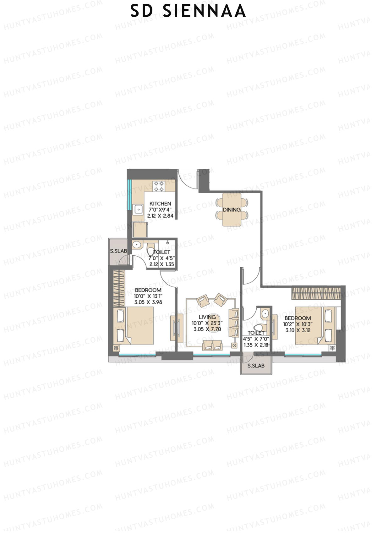 SD Siennaa Wing D Unit 2 (Type F) Floor Plan
