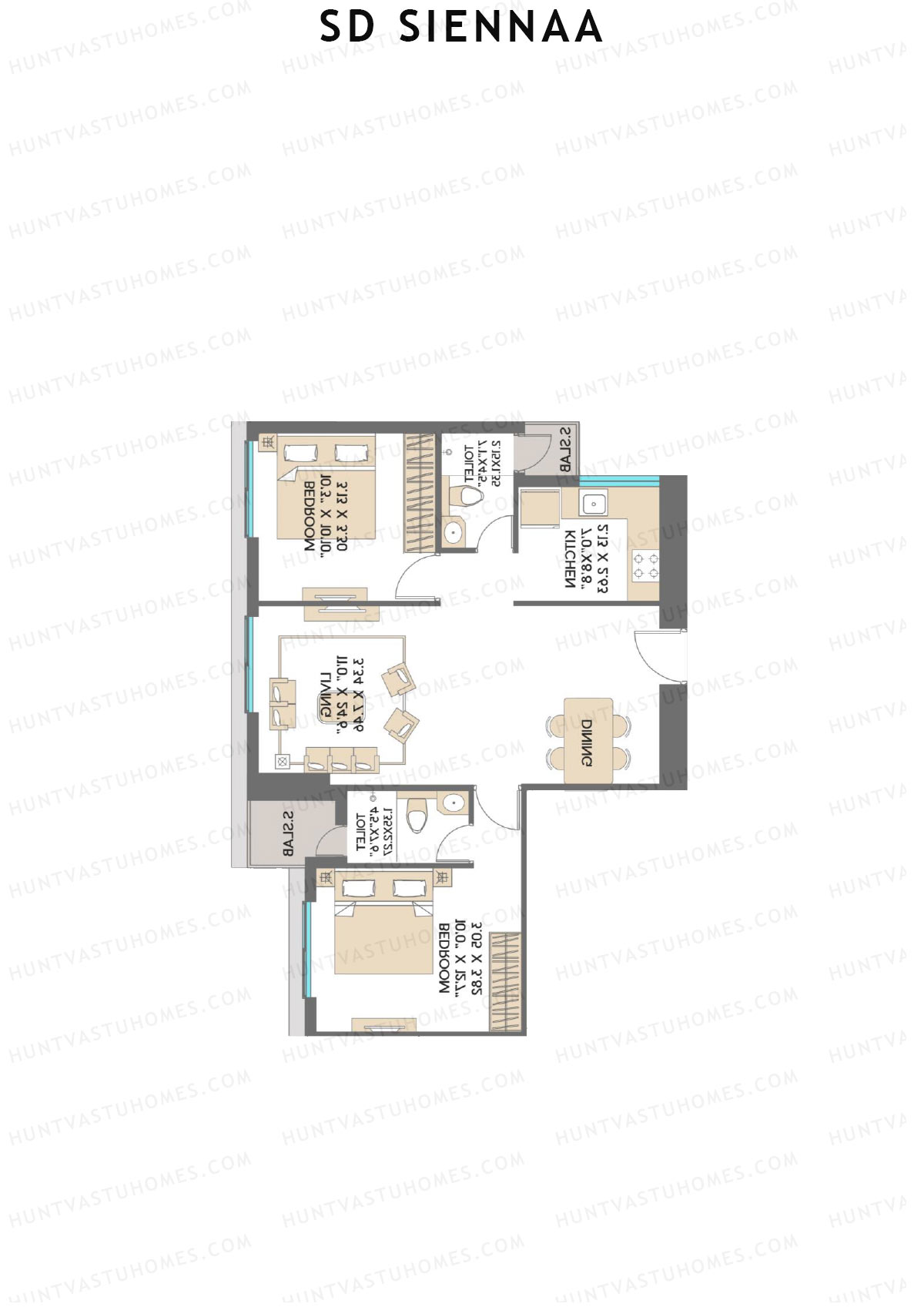 SD Siennaa Wing D Unit 4 (Type E) Floor Plan