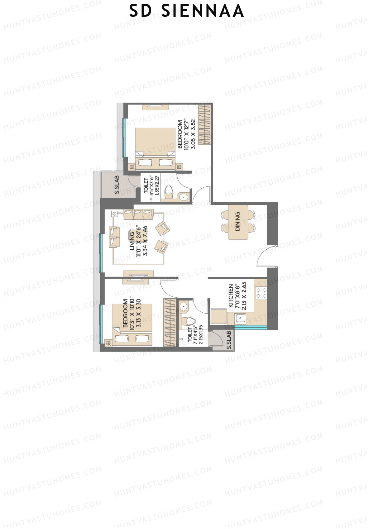 SD Siennaa Wing D Unit 5 (Type E) Floor Plan