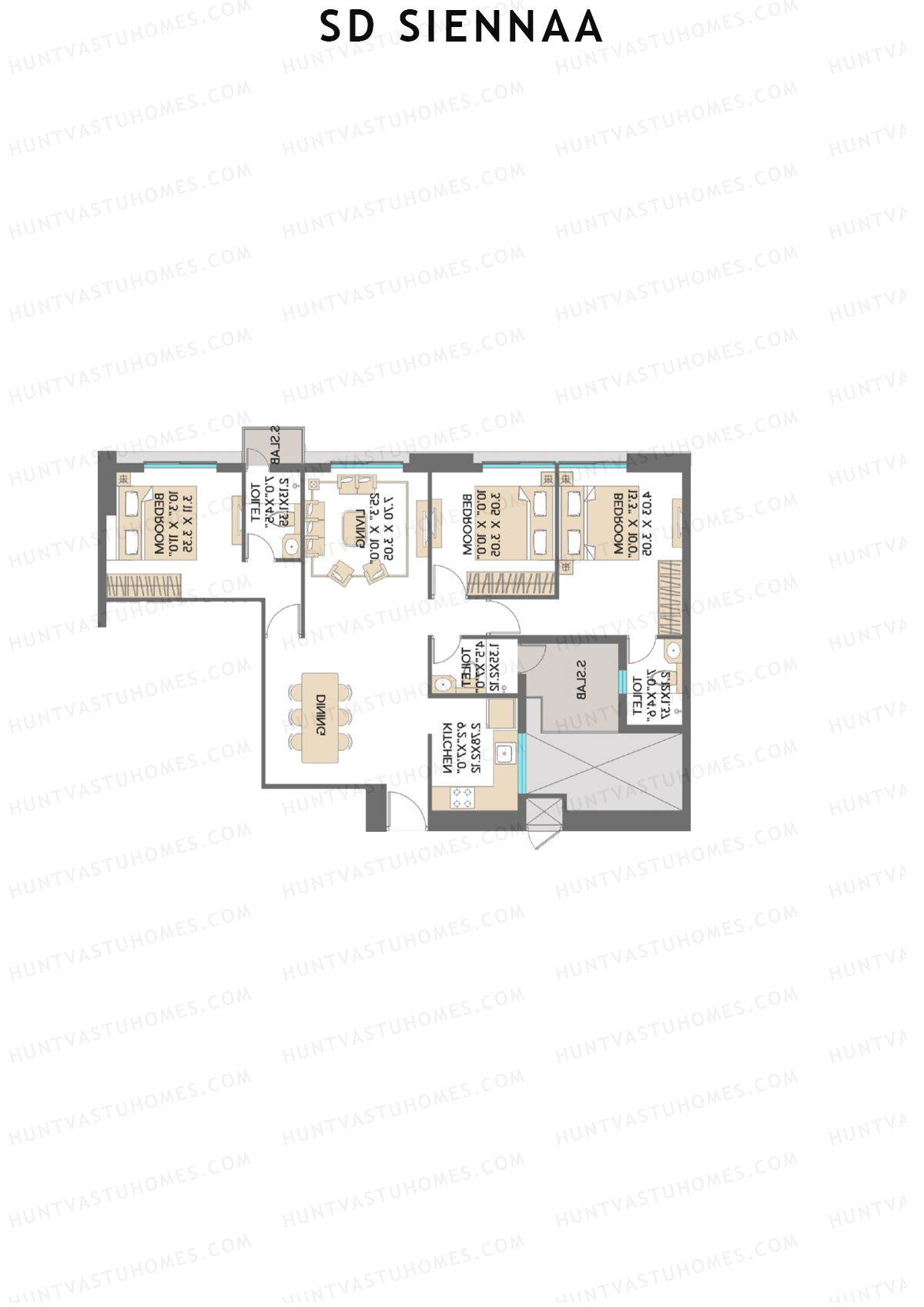 SD Siennaa Wing D Unit 6 (Type A) Floor Plan