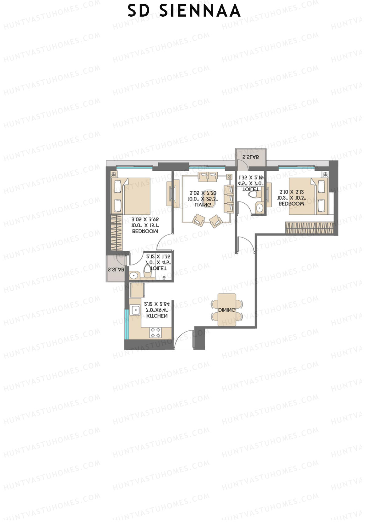 SD Siennaa Wing D Unit 7 (Type F) Floor Plan