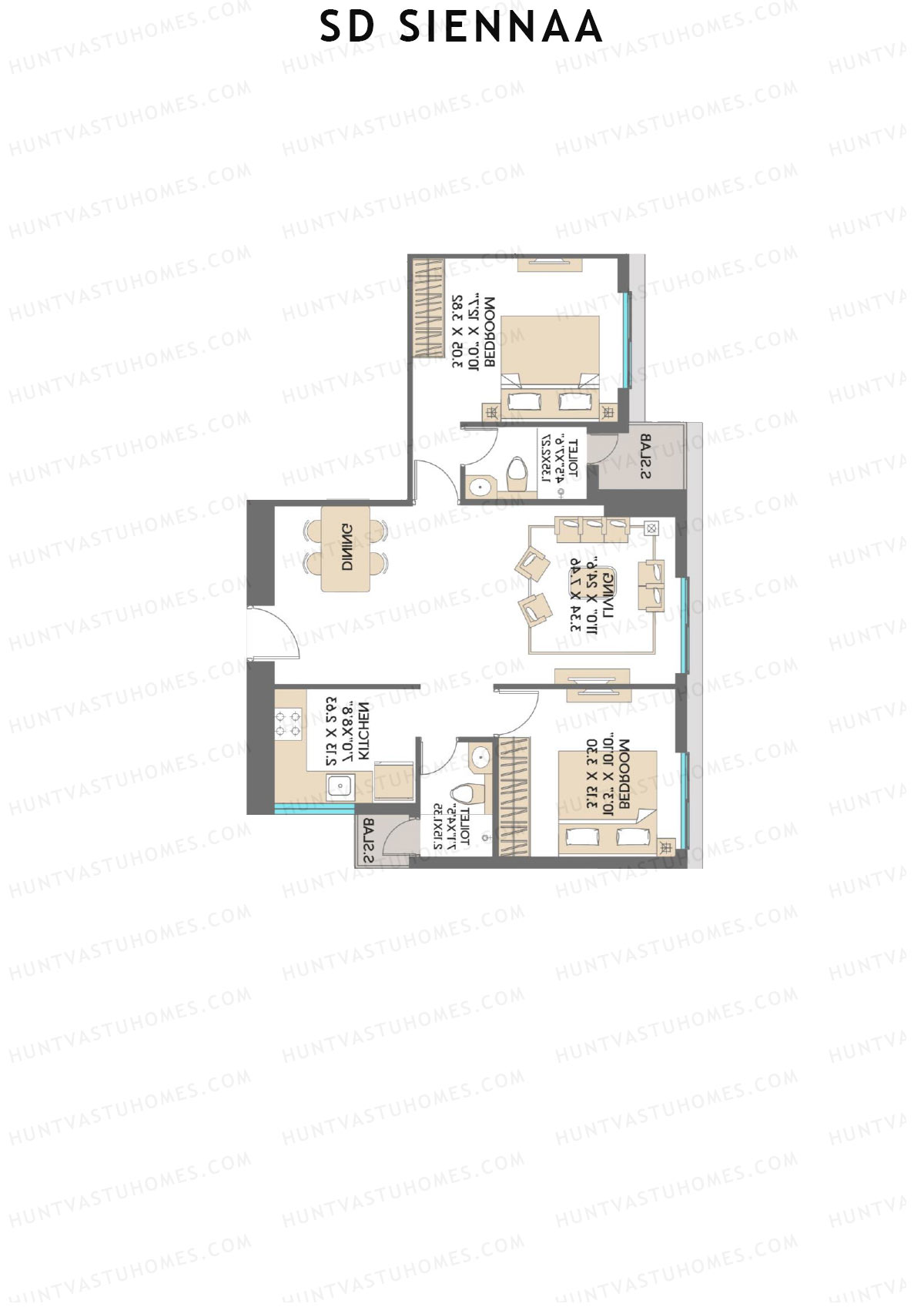 SD Siennaa Wing D Unit 8 (Type D) Floor Plan
