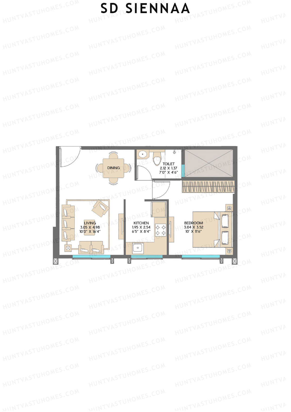 SD Siennaa Wing E Unit 3 (Type C) Floor Plan