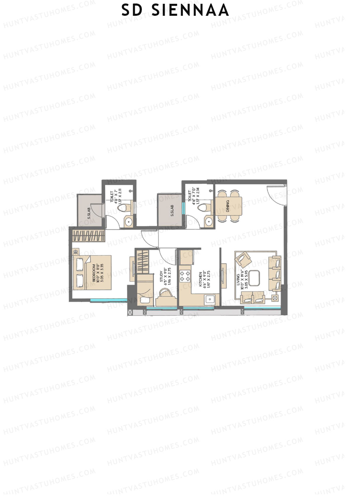 SD Siennaa Wing E Unit 4 (Type E) Floor Plan