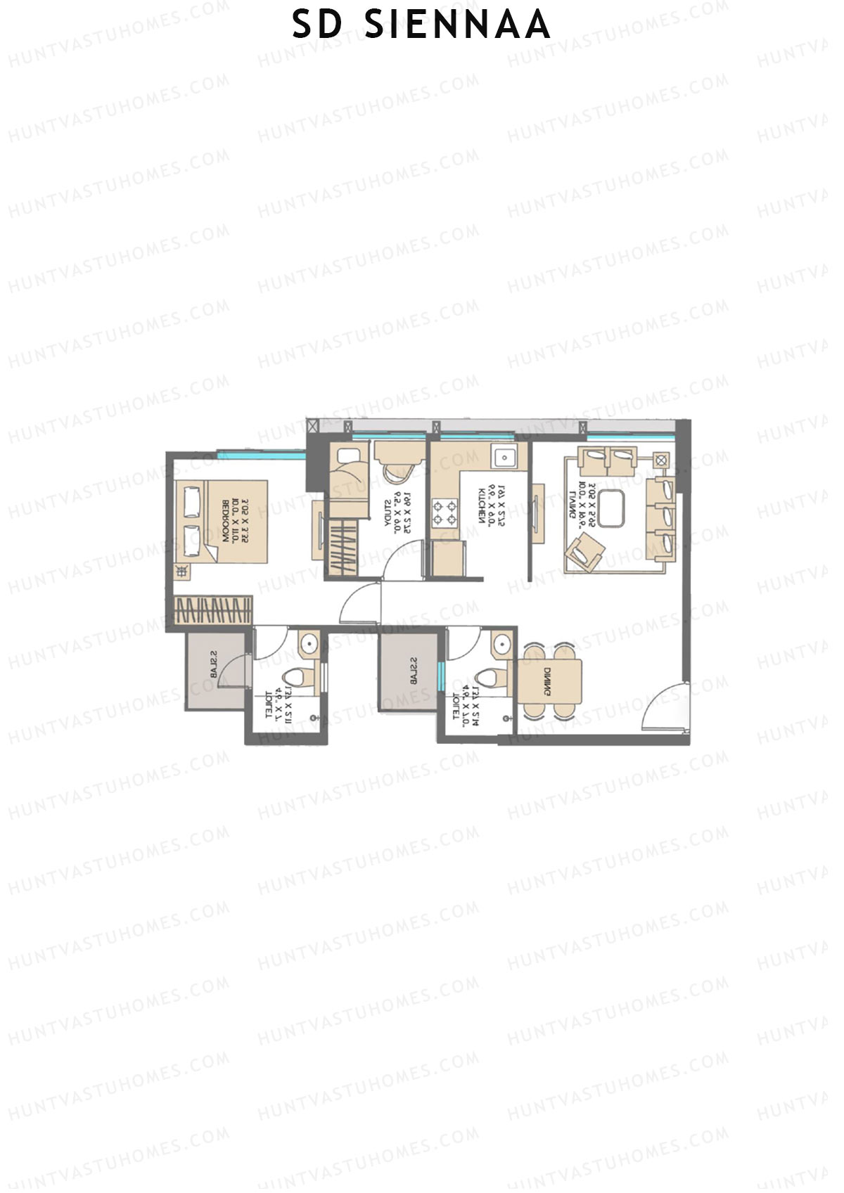 SD Siennaa Wing E Unit 5 (Type E) Floor Plan