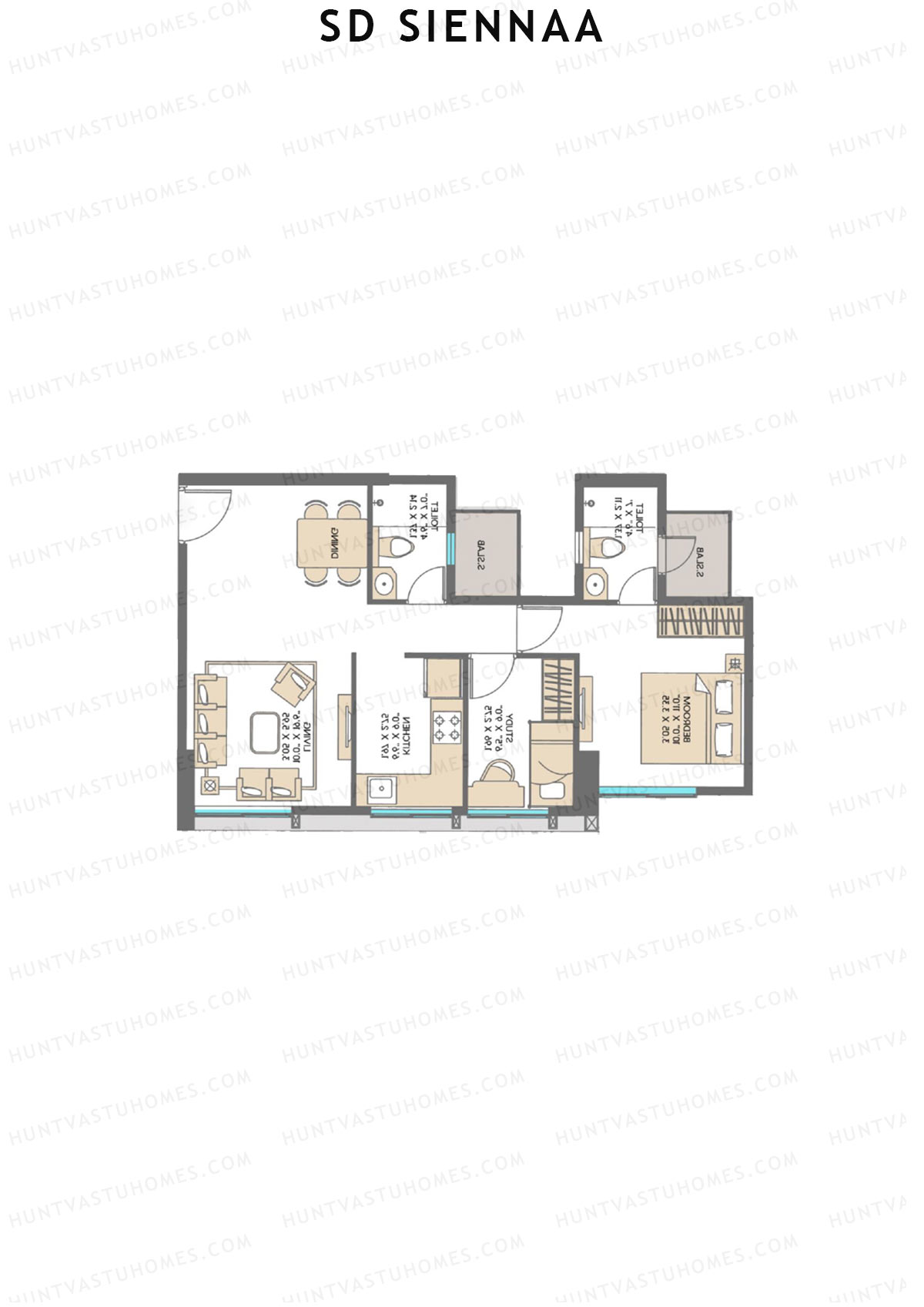 SD Siennaa Wing F Unit 2 (Type E) Floor Plan