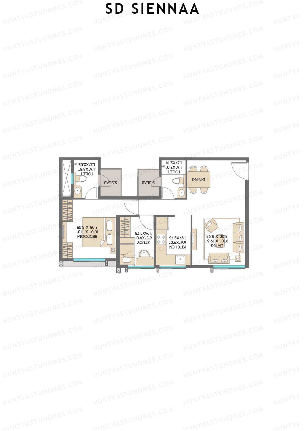 SD Siennaa Wing F Unit 4 (Type D) Floor Plan