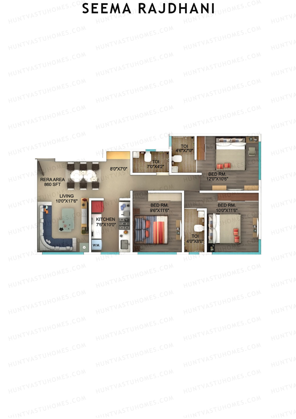 Seema Rajdhani Tower A Unit 2 Floor Plan