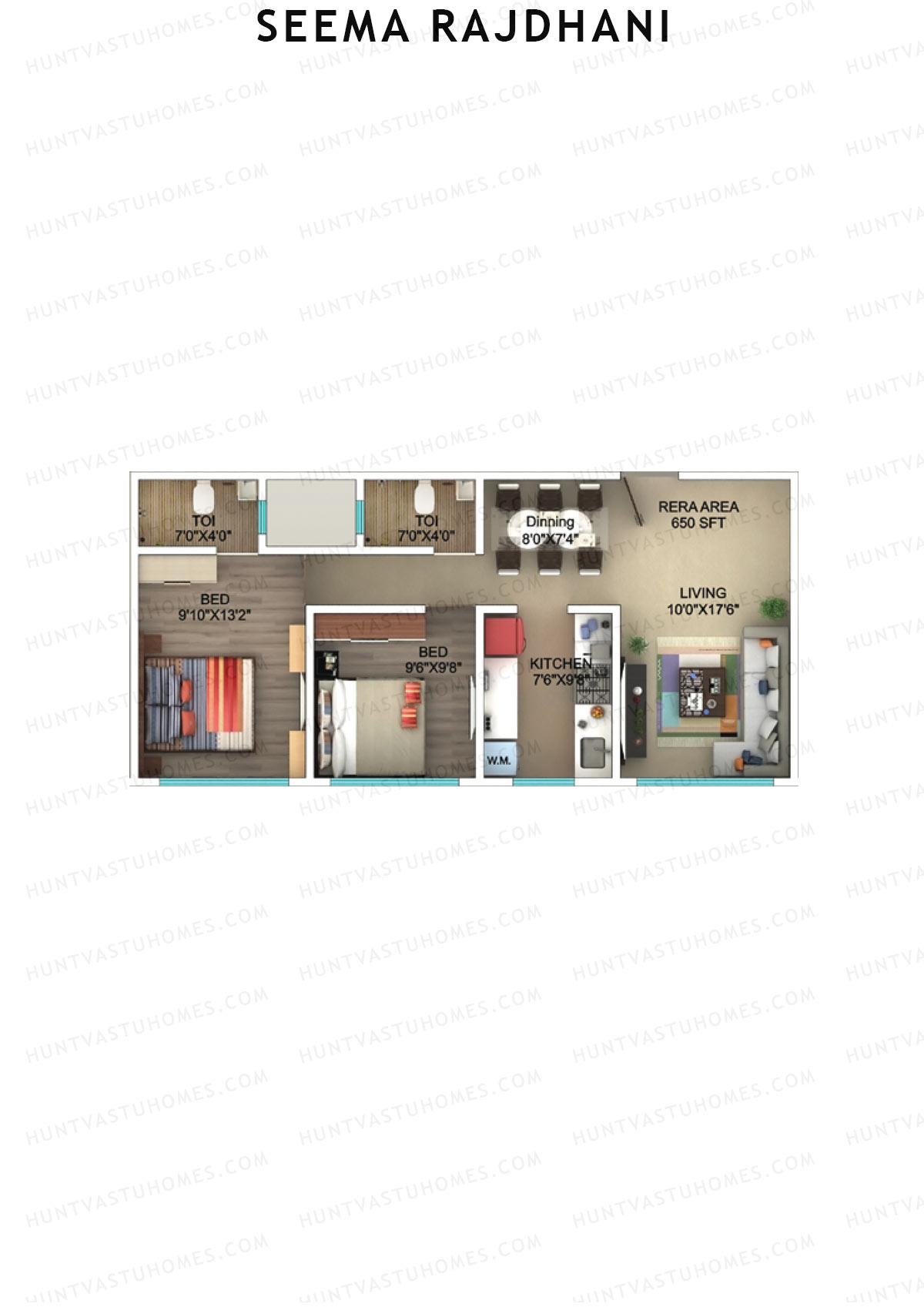 Seema Rajdhani Tower A Unit 3 Floor Plan