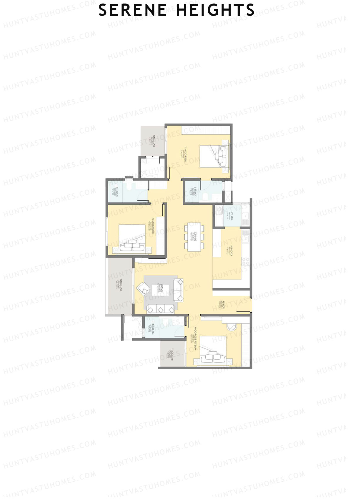 Serene Heights Tower 1 Unit 1 (Type 6) Floor Plan