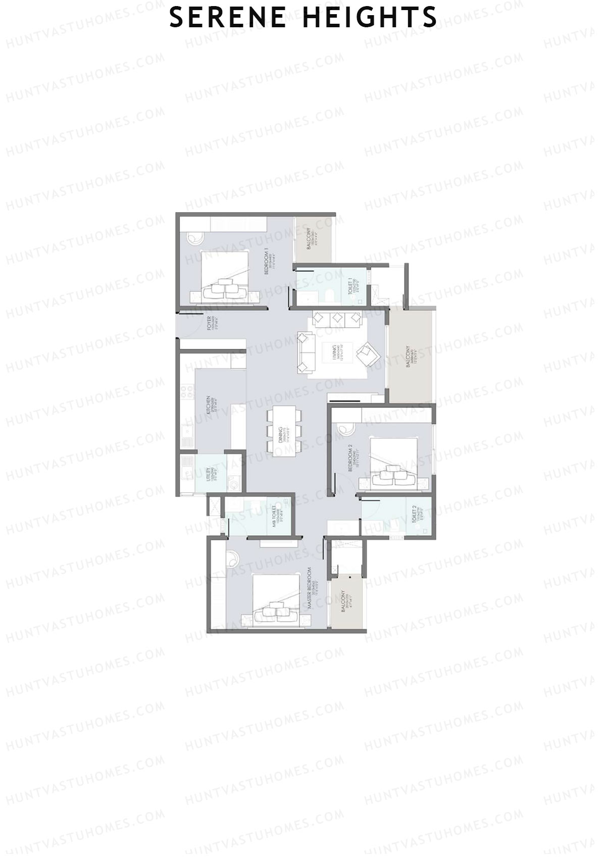 Serene Heights Tower 1 Unit 3 (Type 2) Floor Plan