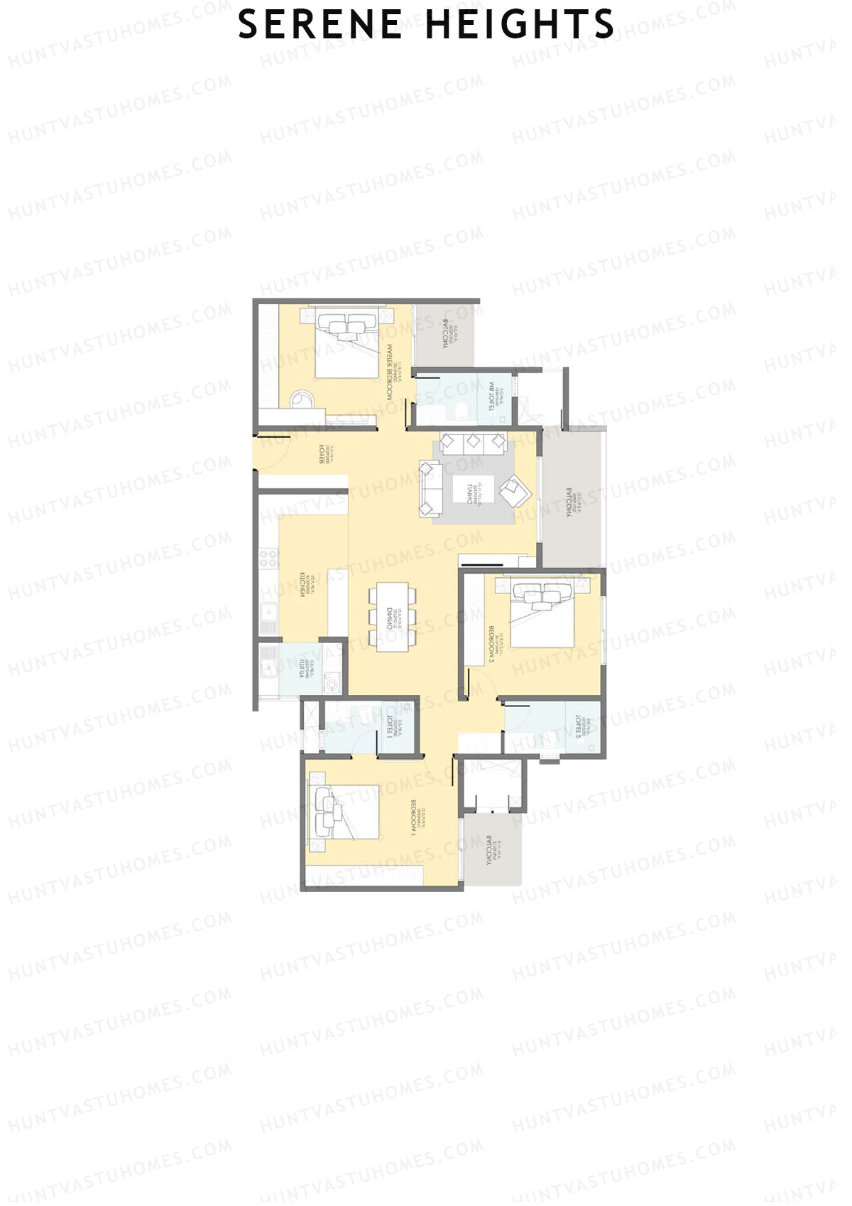 Serene Heights Tower 1 Unit 4 (Type 3) Floor Plan