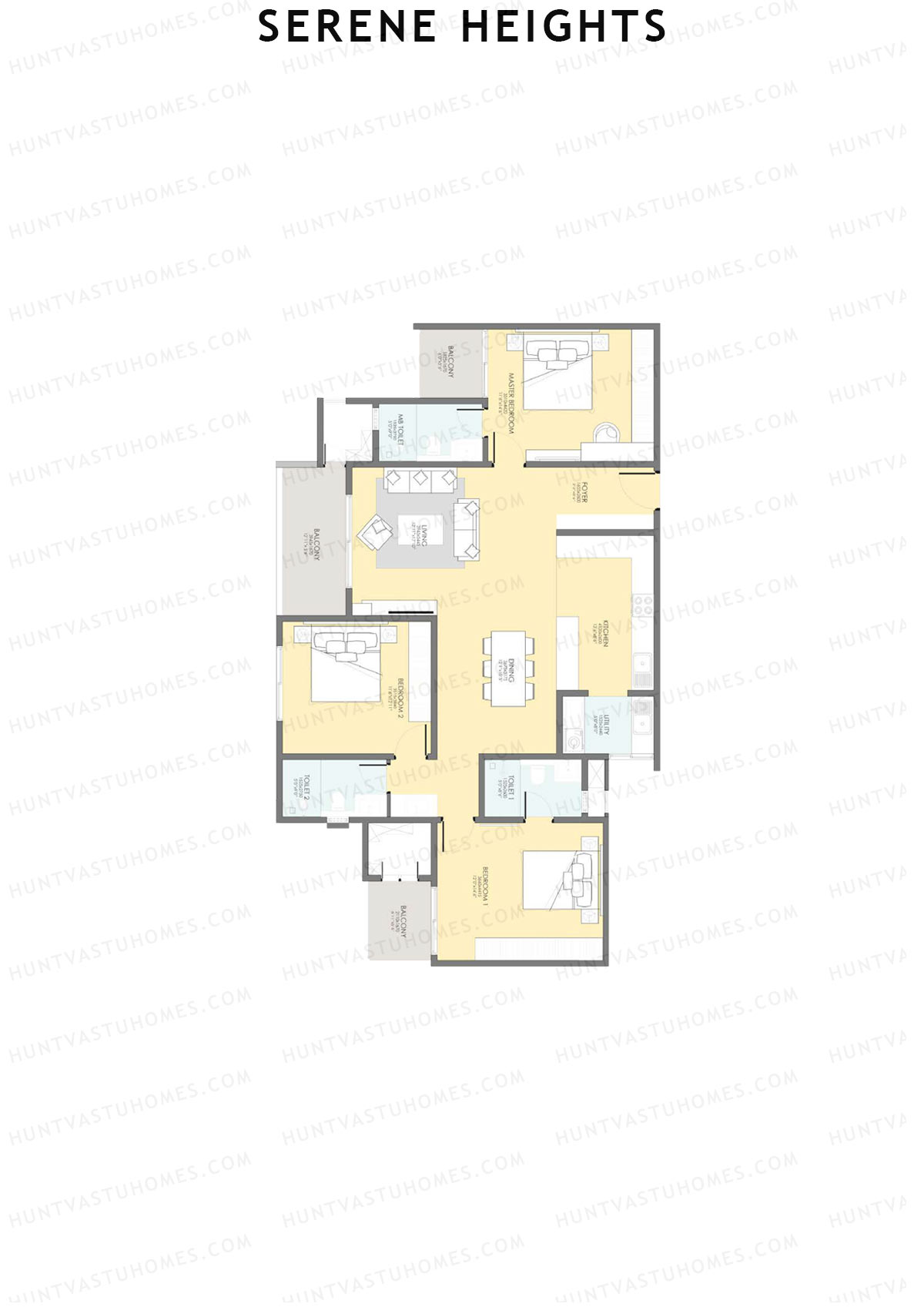 Serene Heights Tower 1 Unit 5 (Type 4) Floor Plan