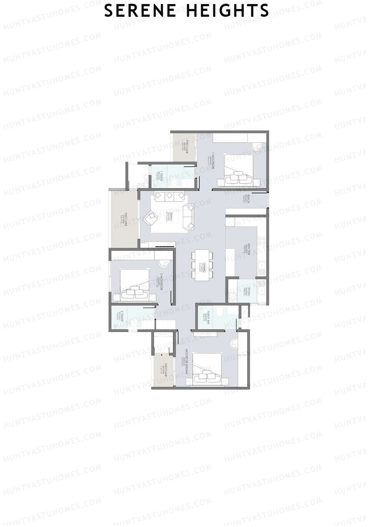 Serene Heights Tower 1 Unit 6 (Type 5) Floor Plan