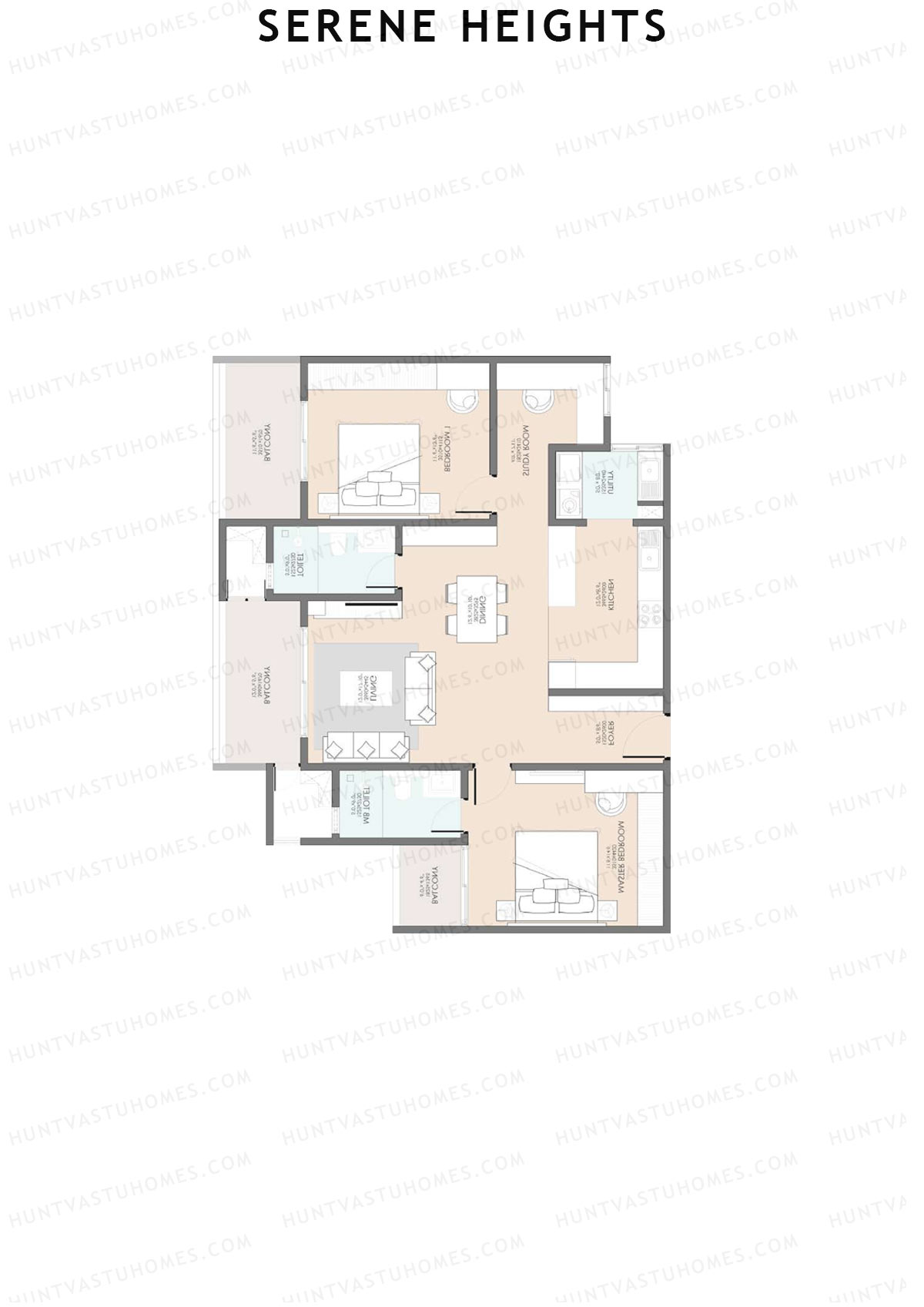 Serene Heights Tower 1 Unit 7 (Type 2) Floor Plan