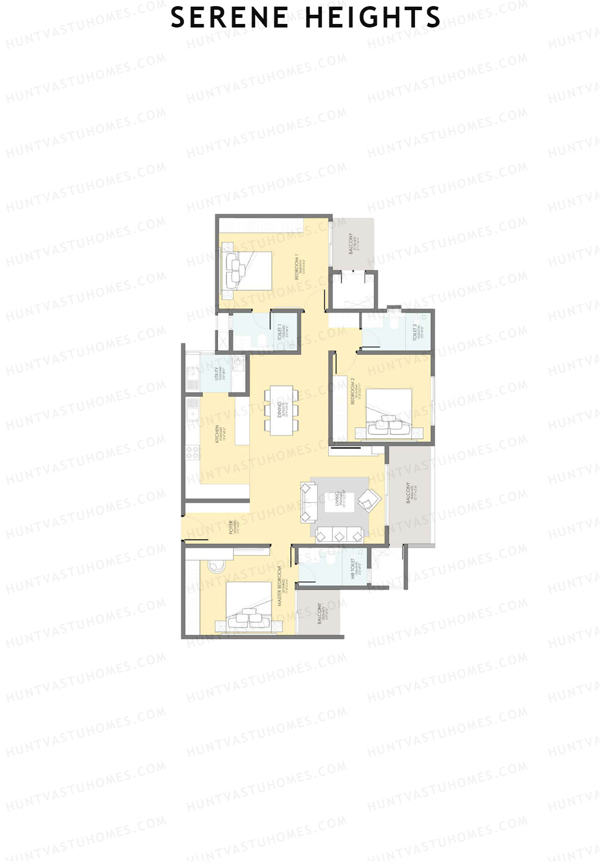 Serene Heights Tower 1 Unit 8 (Type 1) Floor Plan