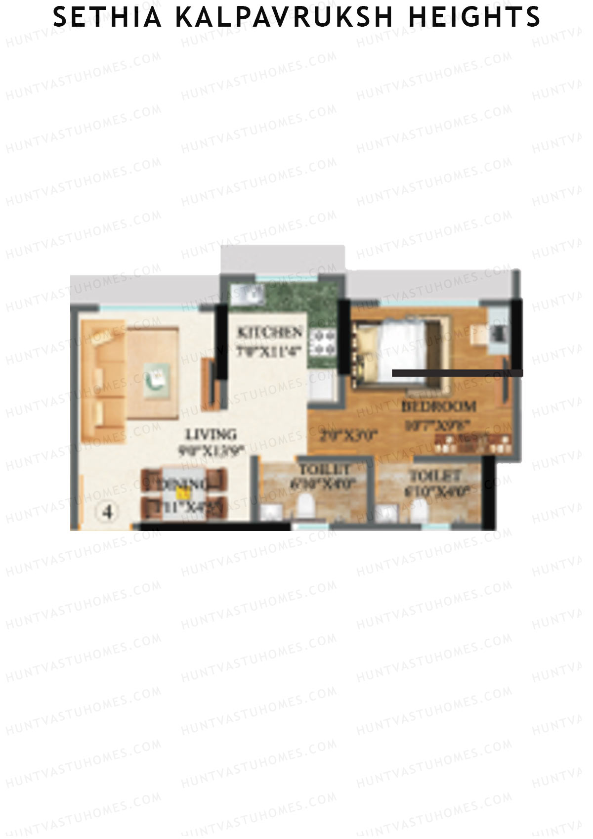 Sethia Kalpavruksh Heights Wing C Unit 4 (Type 2) Floor Plan