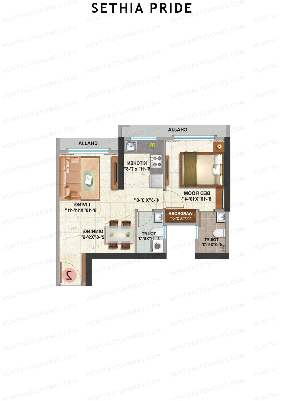 Sethia Pride Wing A Unit 3 Floor Plan