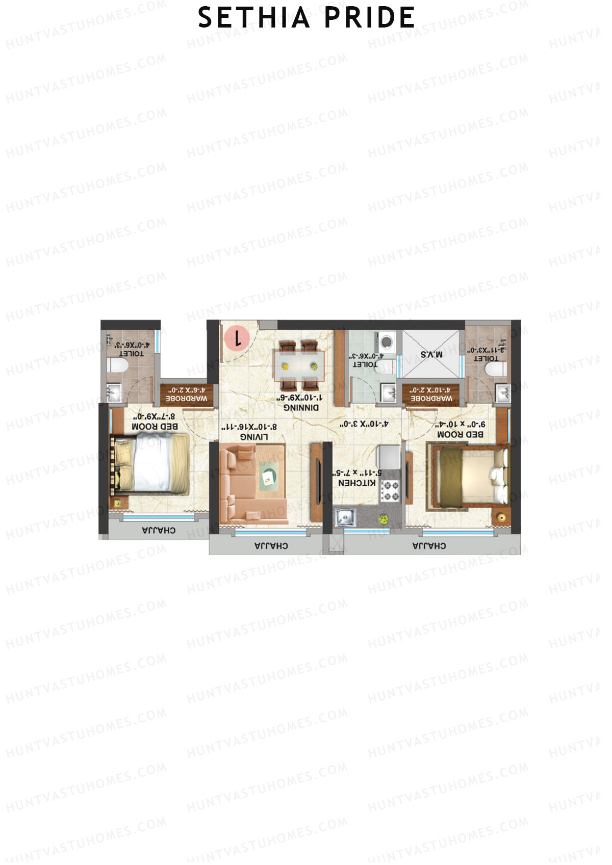 Sethia Pride Wing A Unit 5 Floor Plan