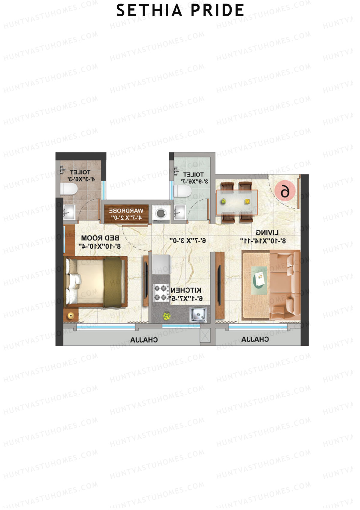 Sethia Pride Wing A Unit 7 Floor Plan