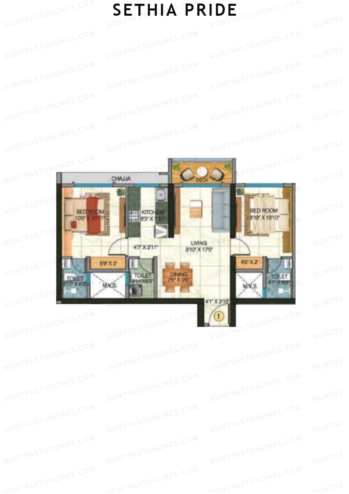 Sethia Pride Wing B Unit 1 Floor Plan
