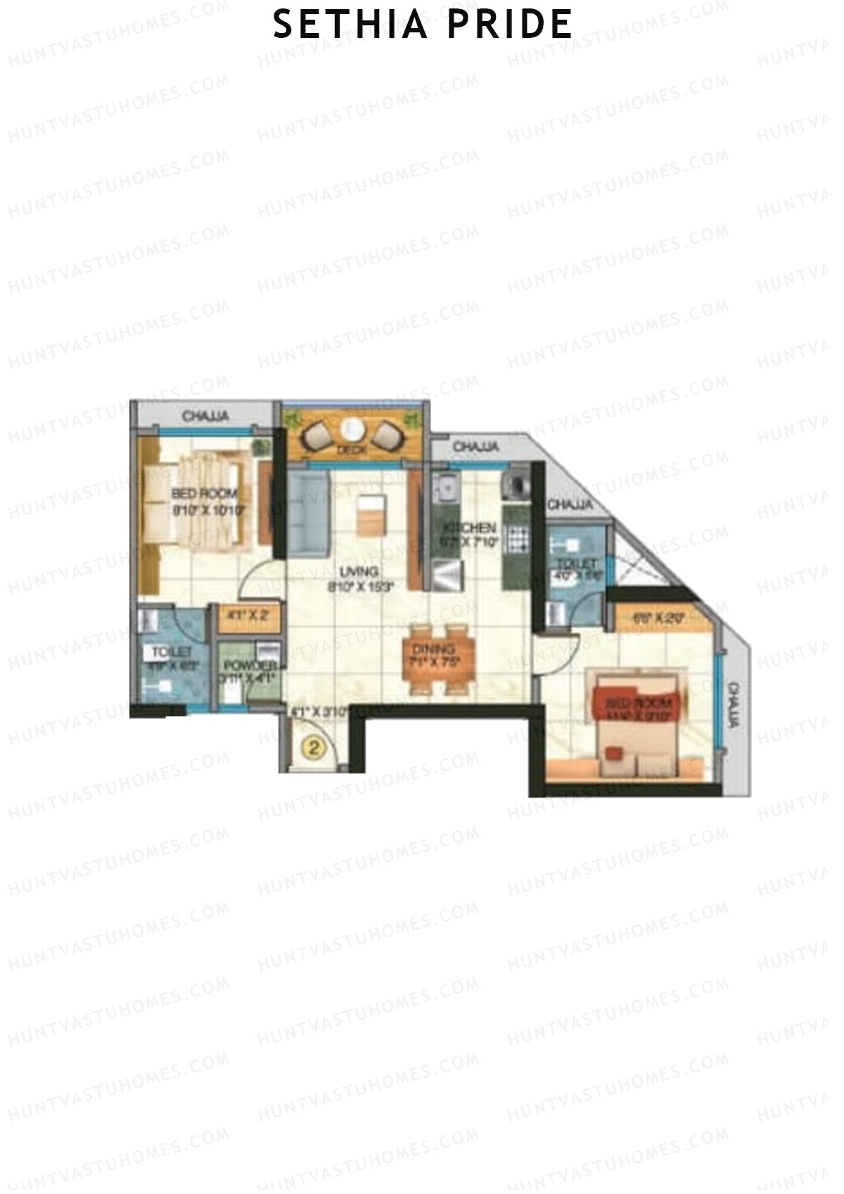 Sethia Pride Wing B Unit 2 Floor Plan