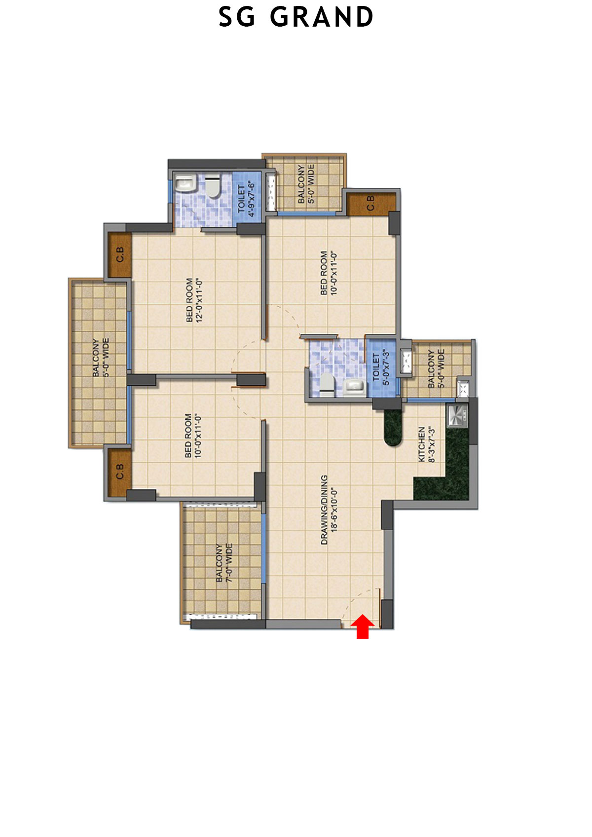 Sg Grand Tower F Unit 1 Floor Plan