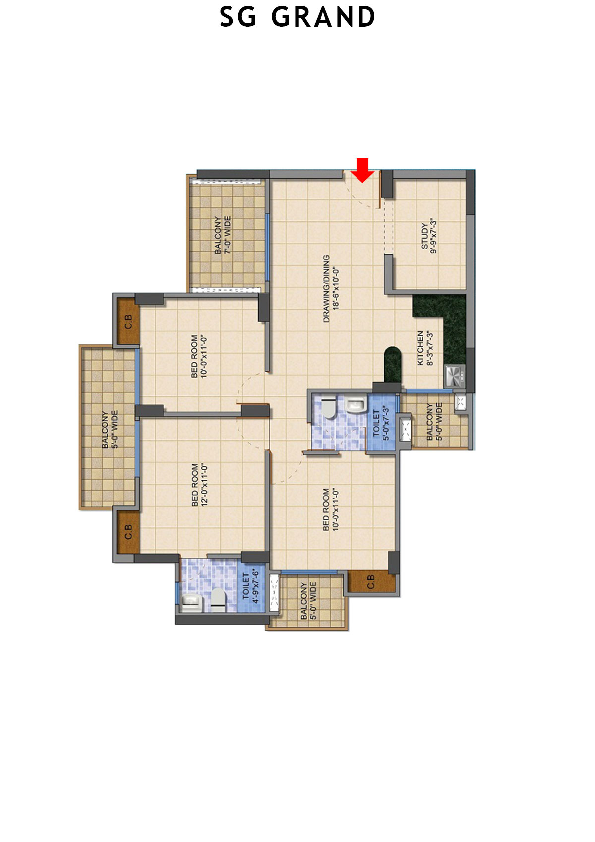 Sg Grand Tower F Unit 3 Floor Plan