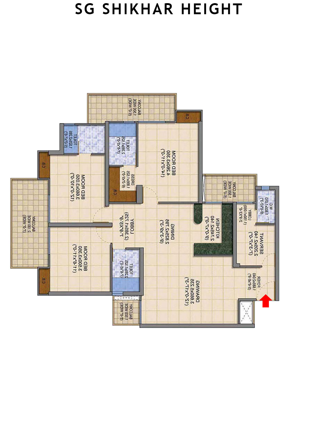 Sg Shikhar Height Tower A1 Unit 1 Floor Plan