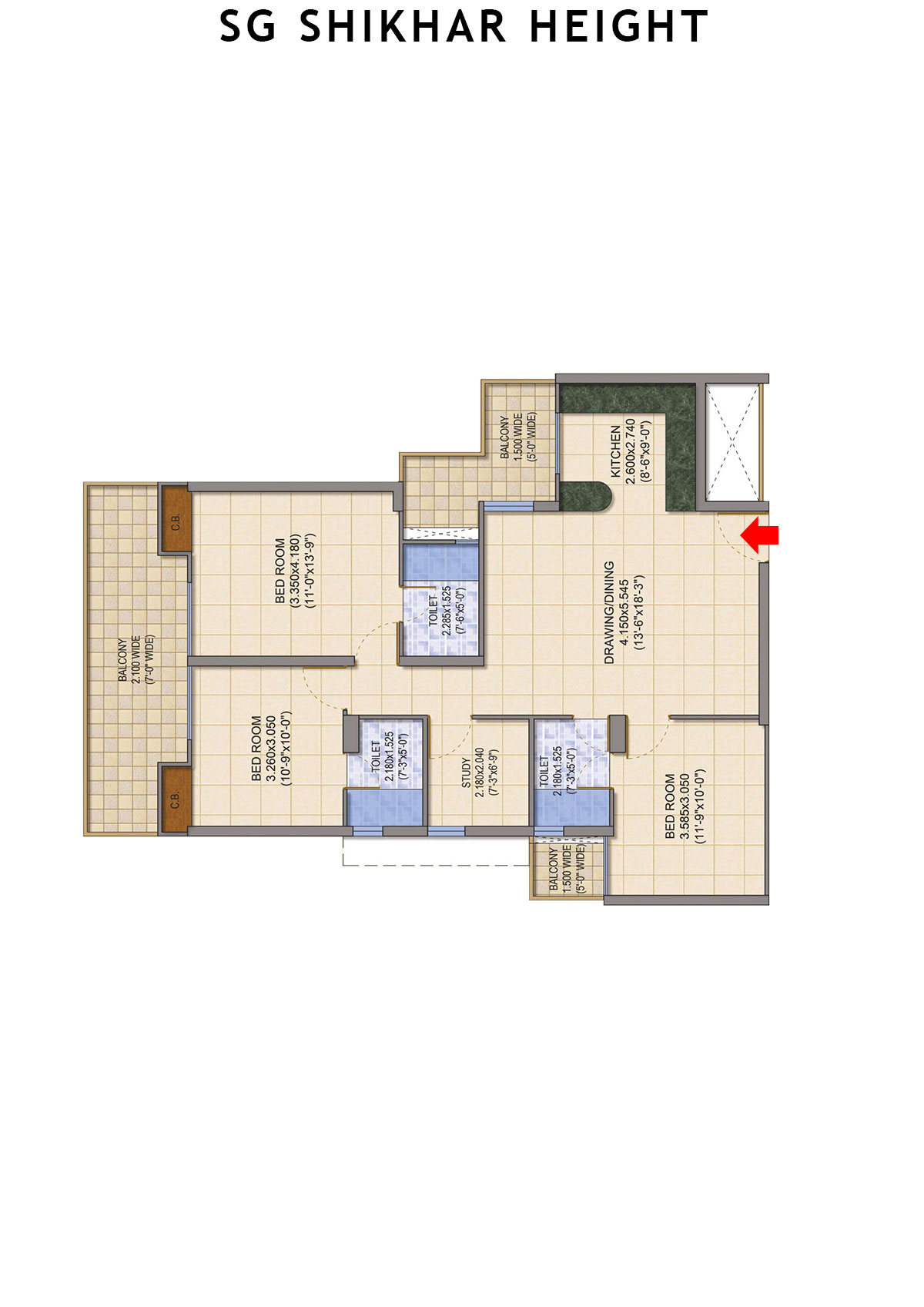 Sg Shikhar Height Tower A1 Unit 2 Floor Plan