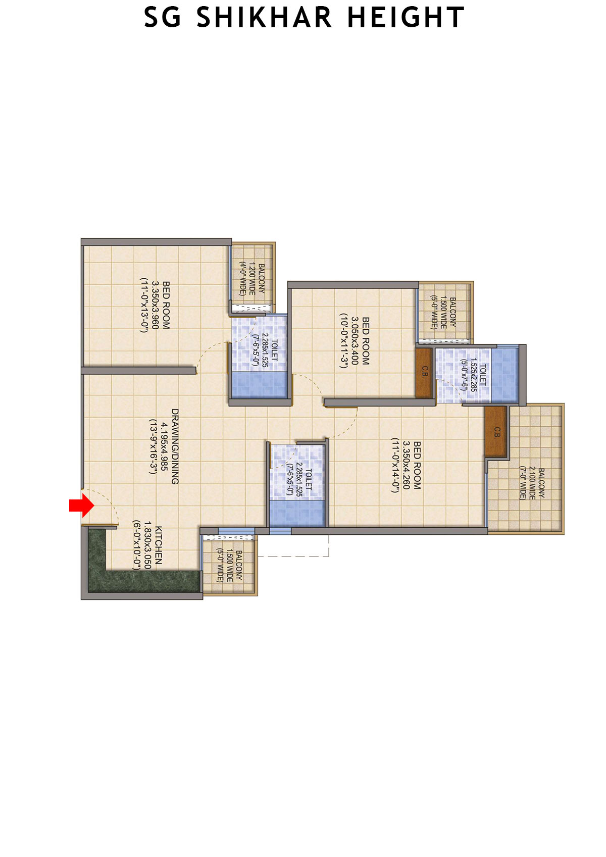 Sg Shikhar Height Tower A1 Unit 3 Floor Plan
