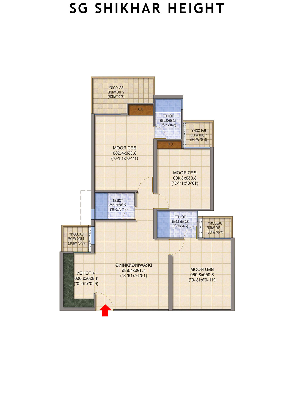 Sg Shikhar Height Tower A3 Unit 3 Floor Plan