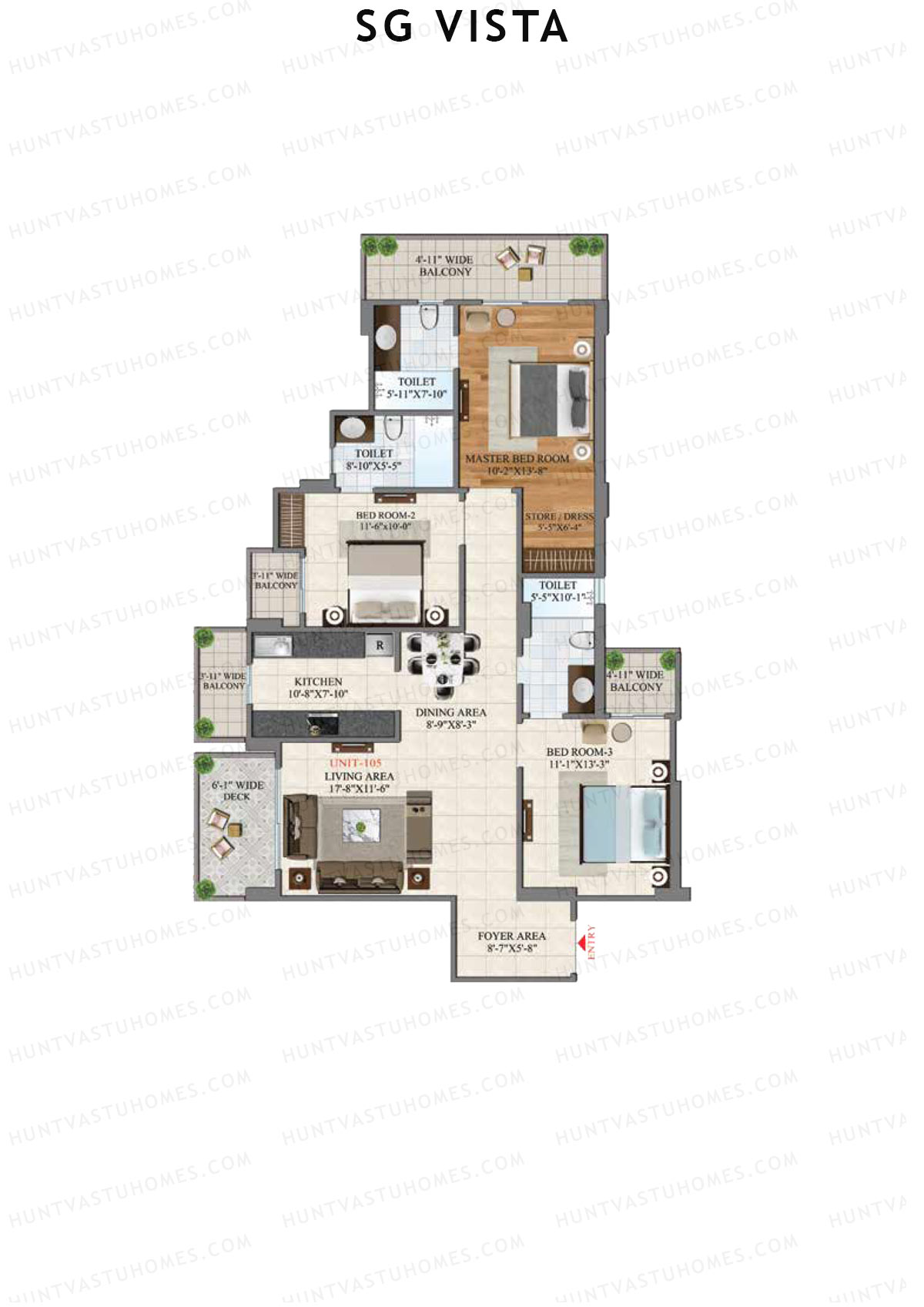 SG Vista Block A Unit 5 Floor Plan