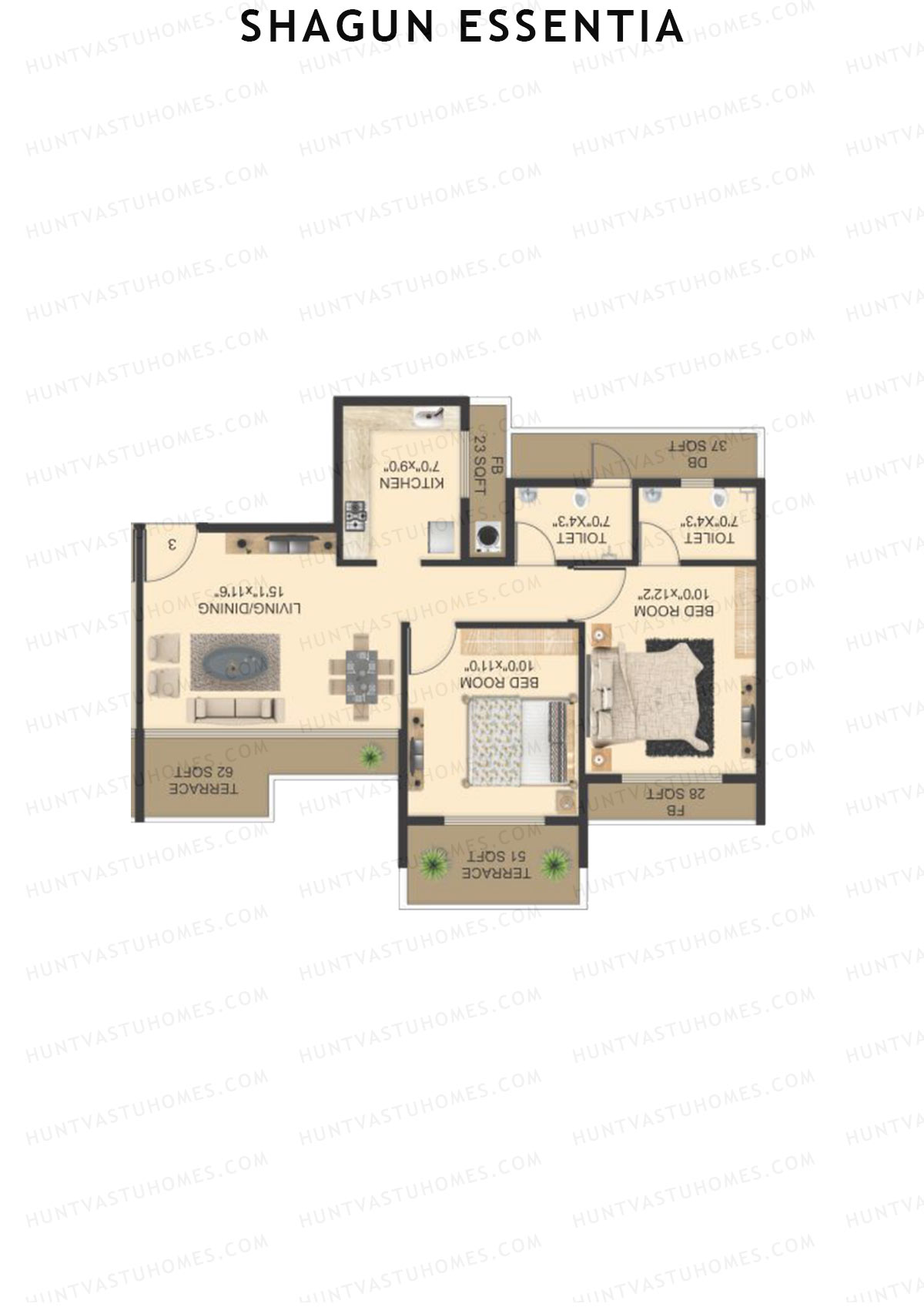 Shagun Essentia Tower A Unit 1 Floor Plan