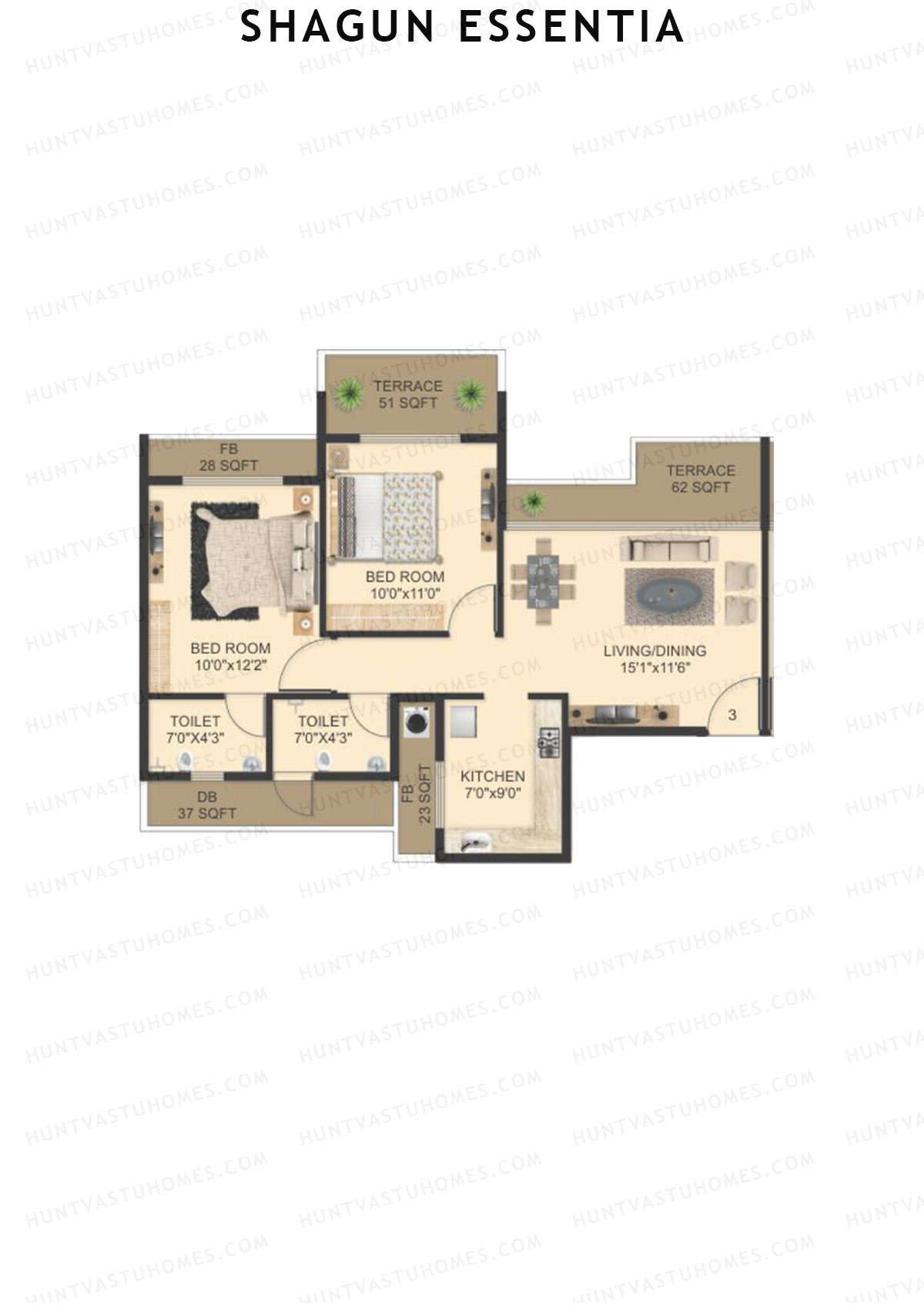 Shagun Essentia Tower A Unit 3 Floor Plan