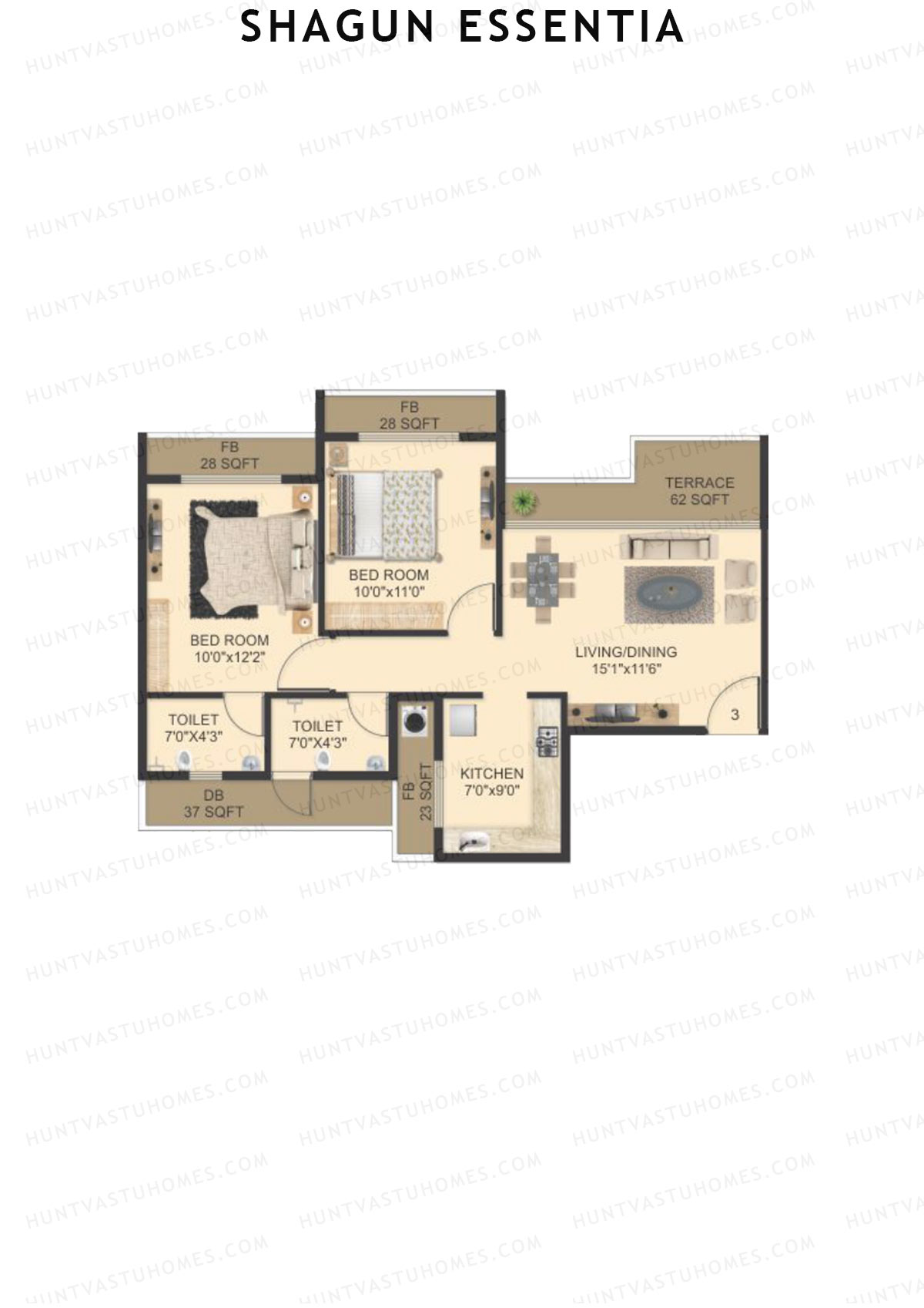 Shagun Essentia Tower A Unit 3 Floor Plan