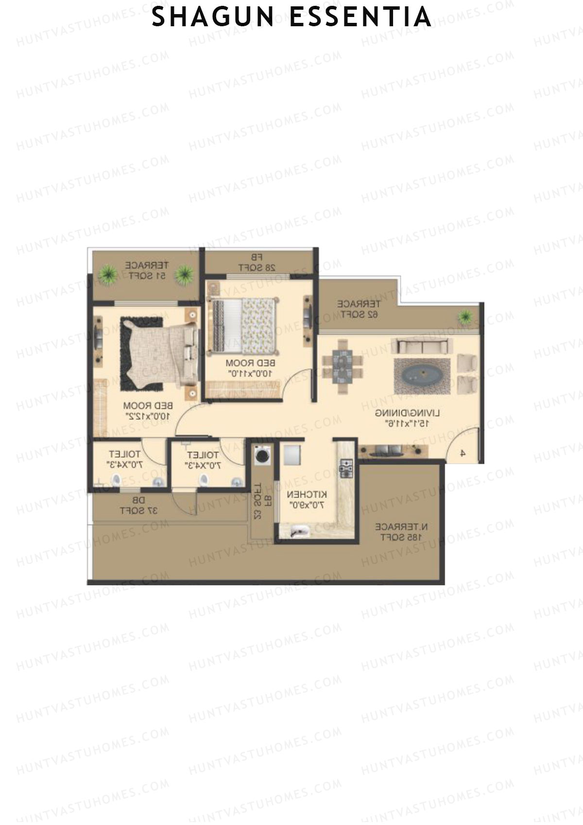 Shagun Essentia Tower A Unit 3 Floor Plan