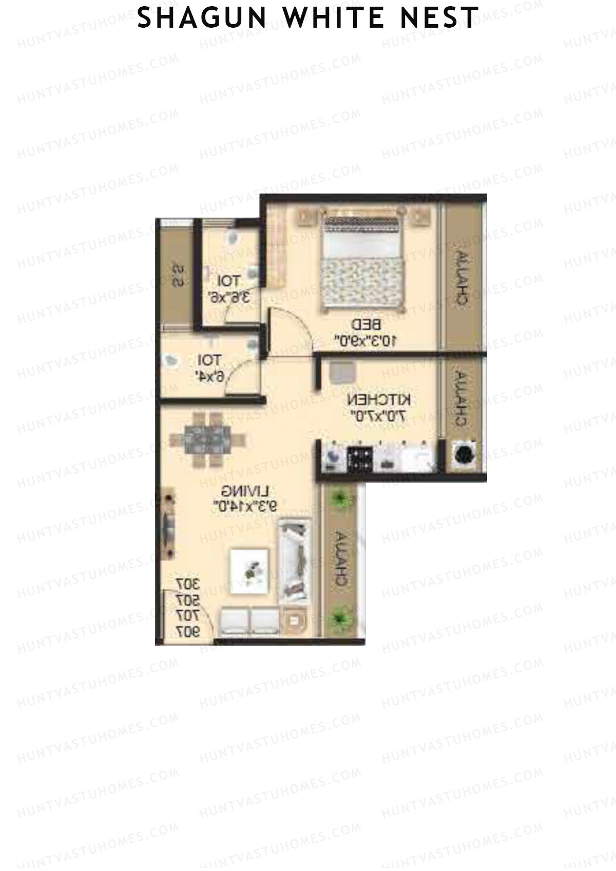 Shagun White Nest Block A Unit 1 Floor Plan