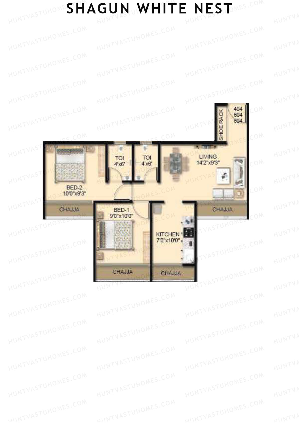 Shagun White Nest Block A Unit 4 Floor Plan