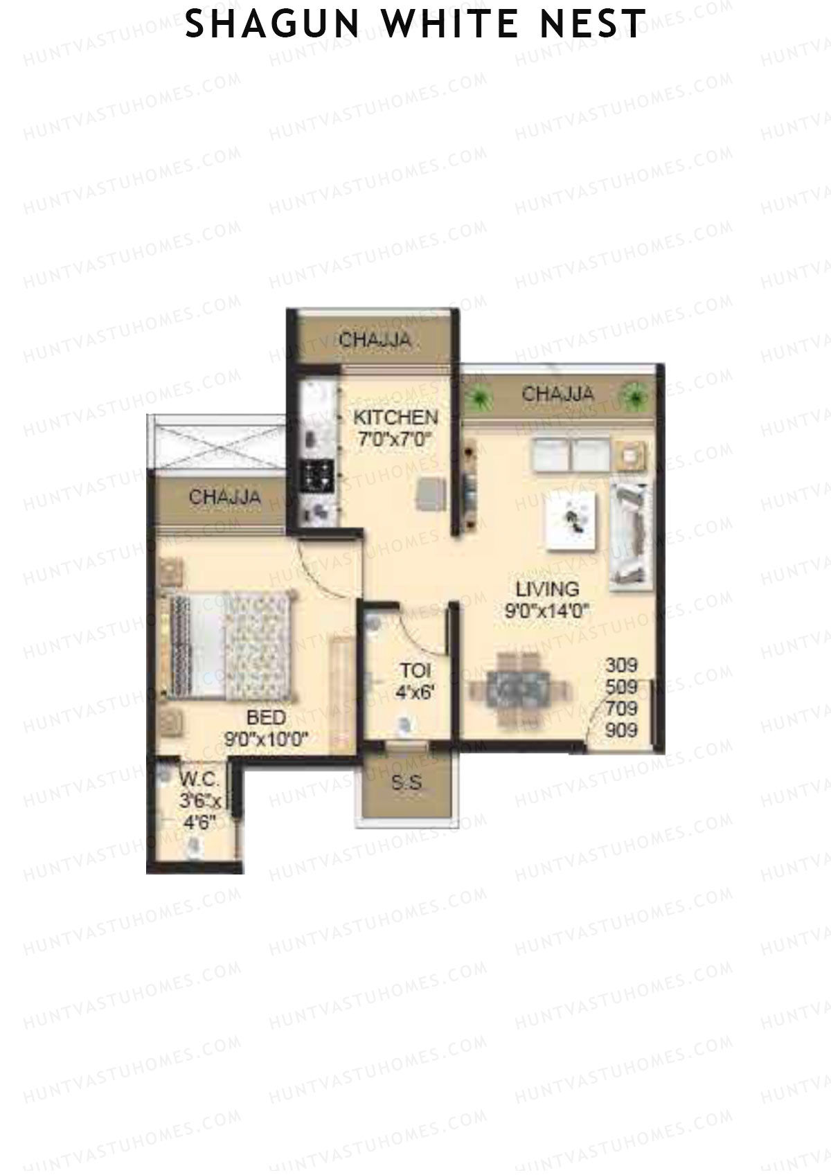 Shagun White Nest Block A Unit 9 Floor Plan