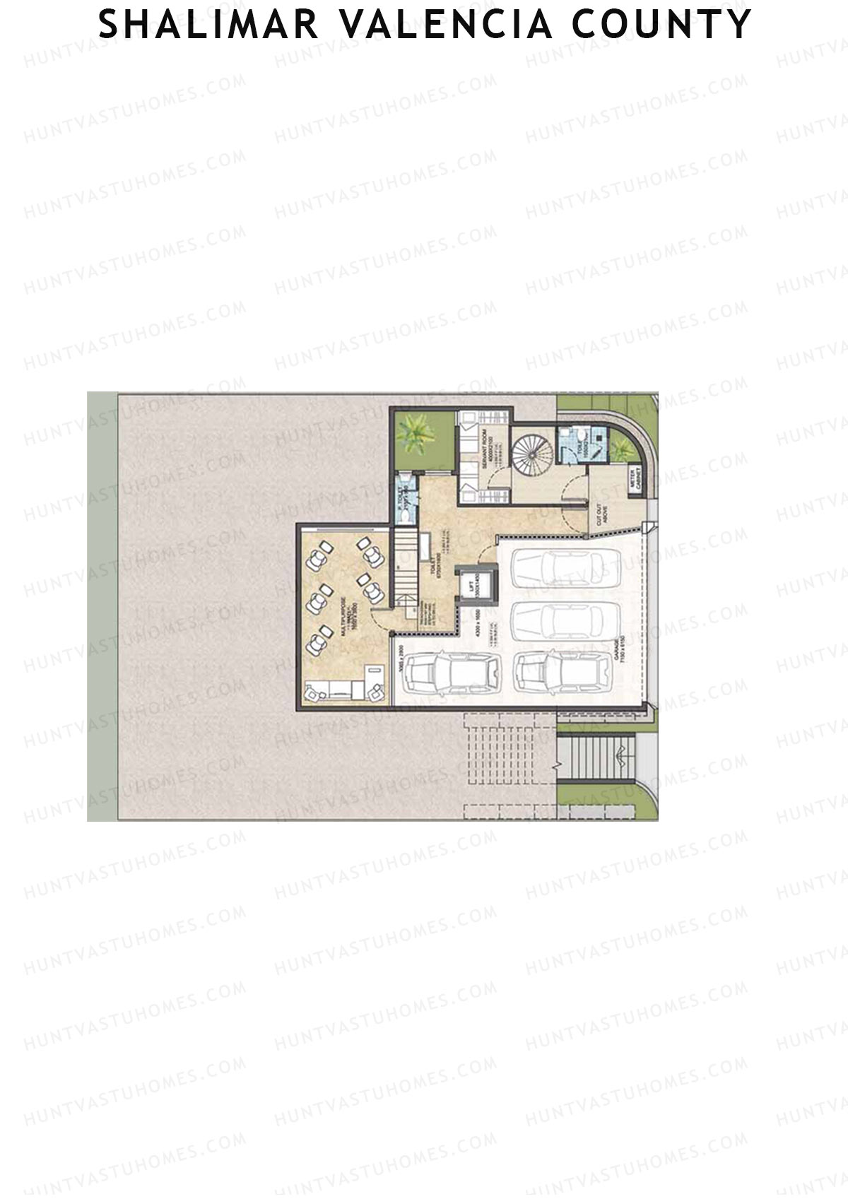 Shalimar Valencia County, Villas 14-19, Unit 18 (Villa), 4BHK, Super Area 6129   sq ft 