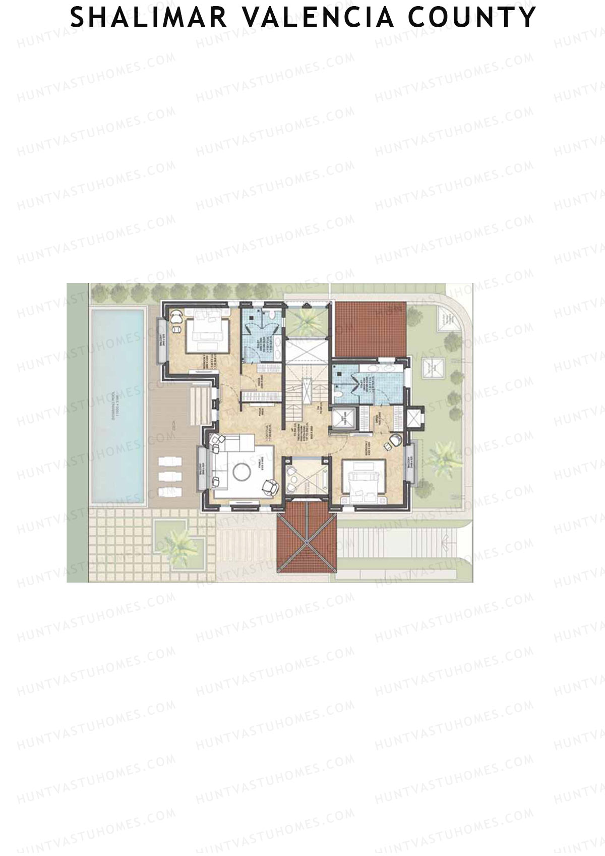Shalimar Valencia County, Villas 14-19, Unit 18 (Villa), 4BHK, Super Area 6129   sq ft 