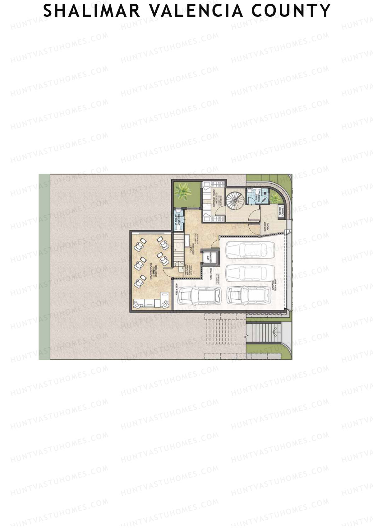 Shalimar Valencia County, Villas 1-6, Unit 2 (Villa), 4BHK, Super Area 6129   sq ft 