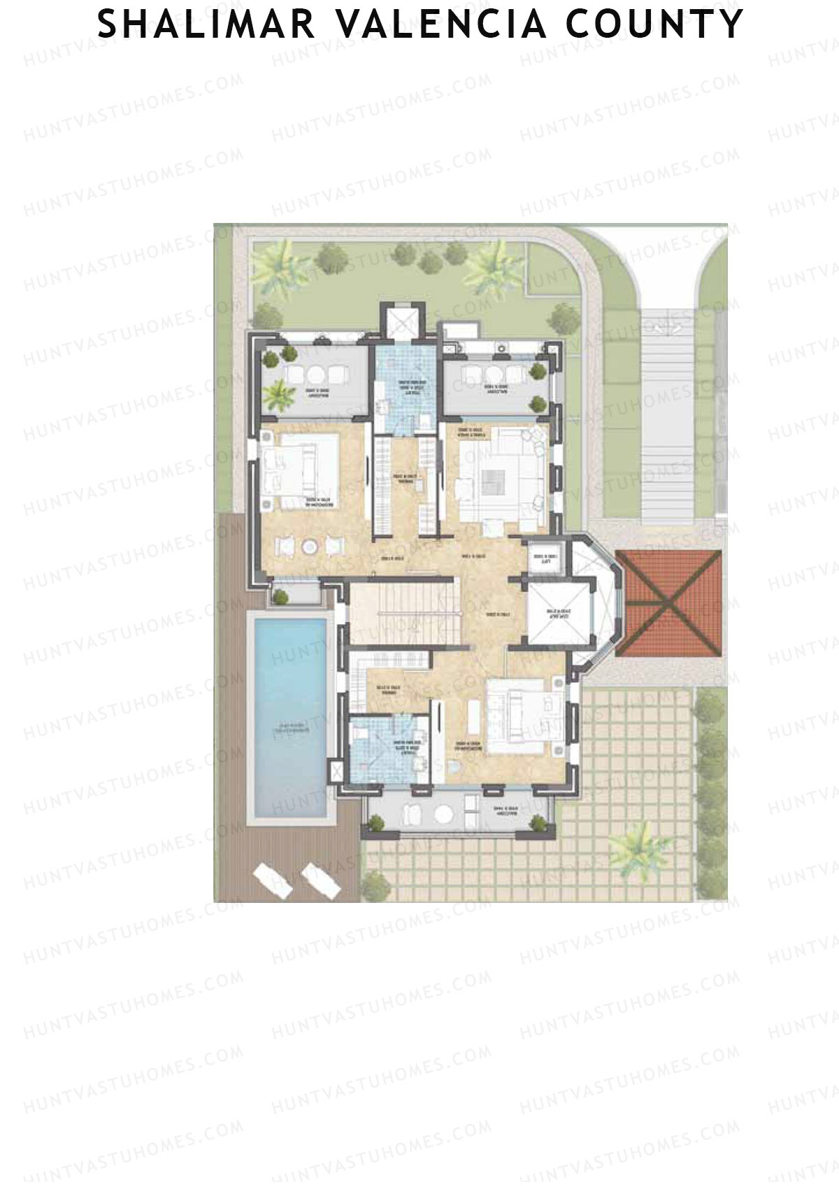 Shalimar Valencia County, Villas 24-30, Unit 28 (Villa), 4BHK, Super Area 6470   sq ft 