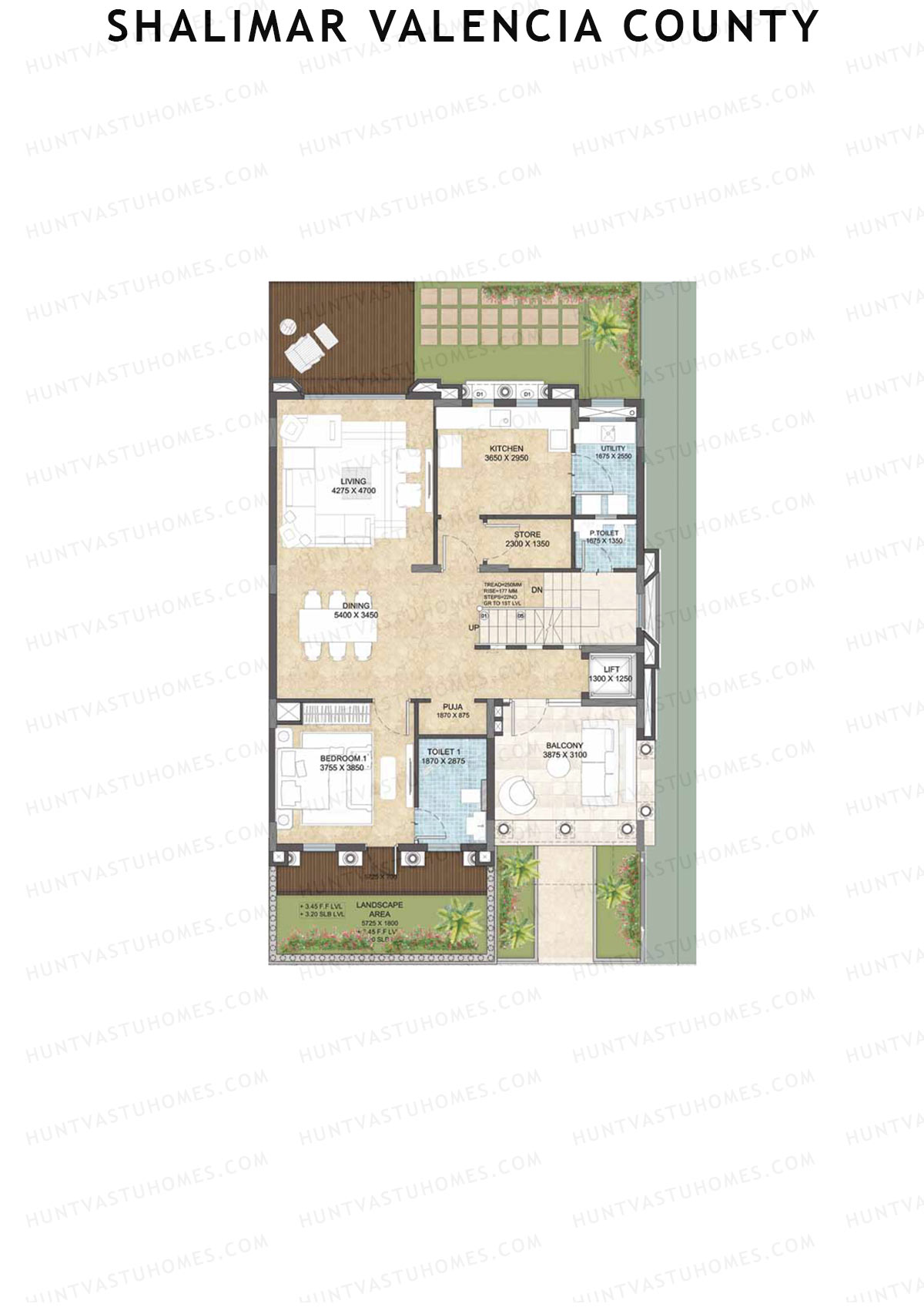 Shalimar Valencia County, Villas 32-46, Unit 32 (Villa), 4BHK, Super Area 4130   sq ft 