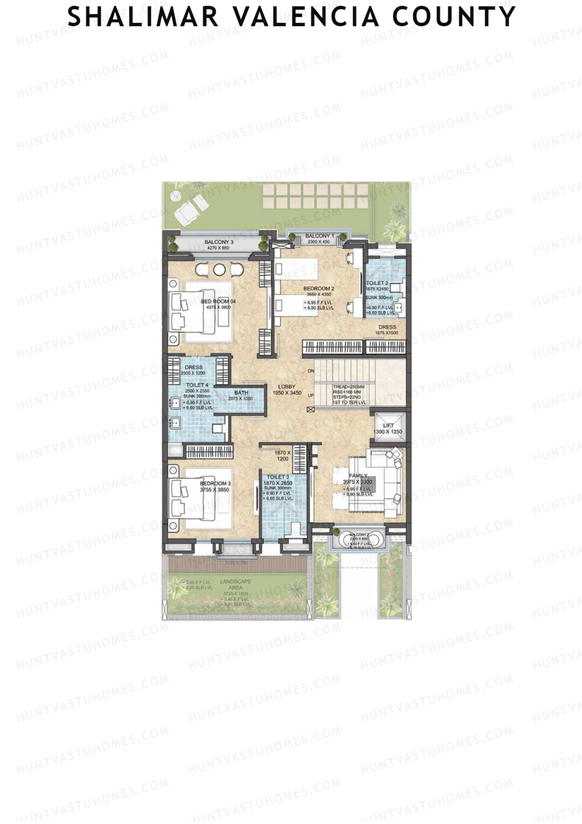 Shalimar Valencia County, Villas 32-46, Unit 41 (Villa), 5BHK, Super Area 4025   sq ft 
