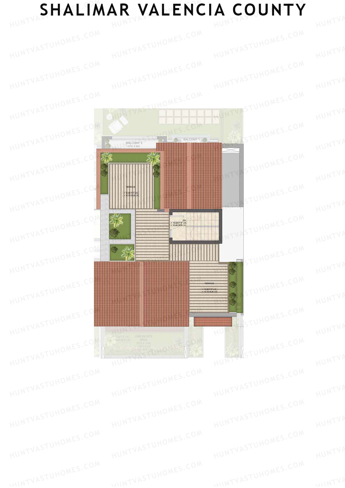 Shalimar Valencia County, Villas 32-46, Unit 43 (Villa), 5BHK, Super Area 4025   sq ft 