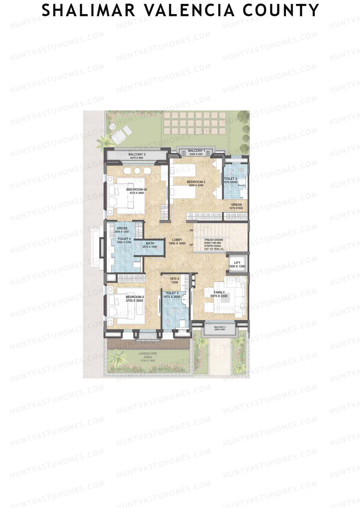 Shalimar Valencia County, Villas 32-46, Unit 46 (Villa), 4BHK, Super Area 4100   sq ft 
